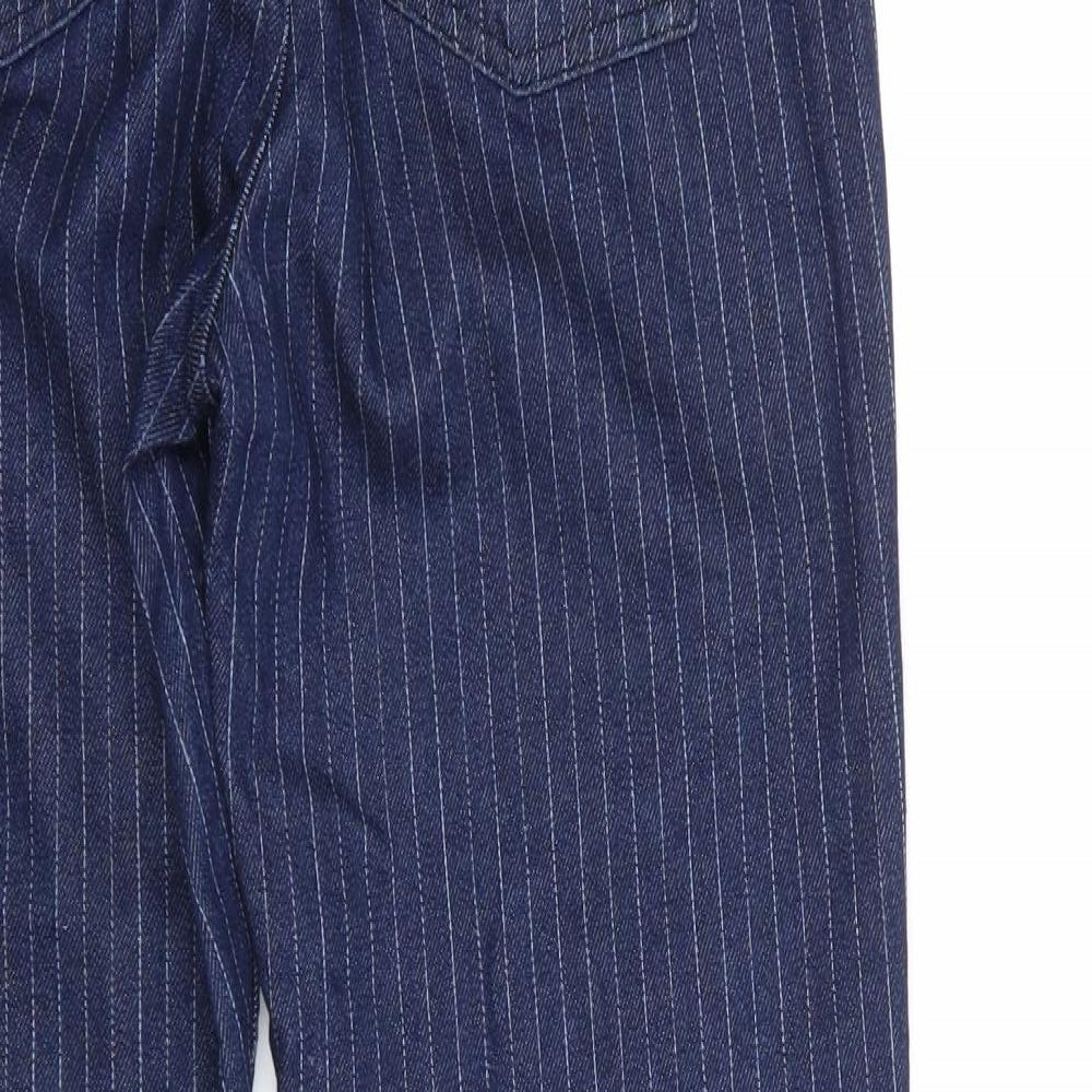 Topshop Womens Blue Striped  Mom Jeans  L32 in