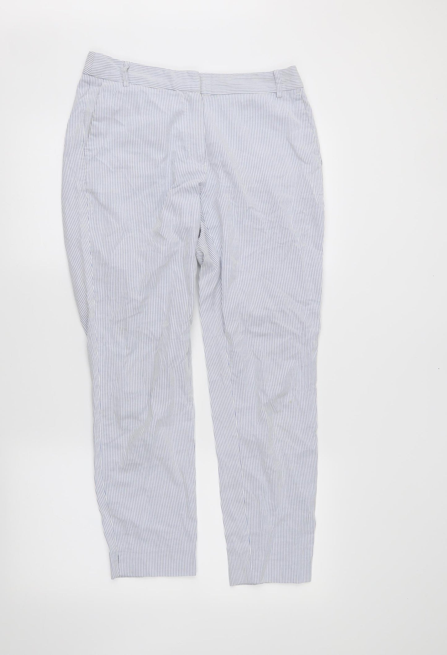 Zara Womens White Striped  Trousers  Size 36 in L27 in