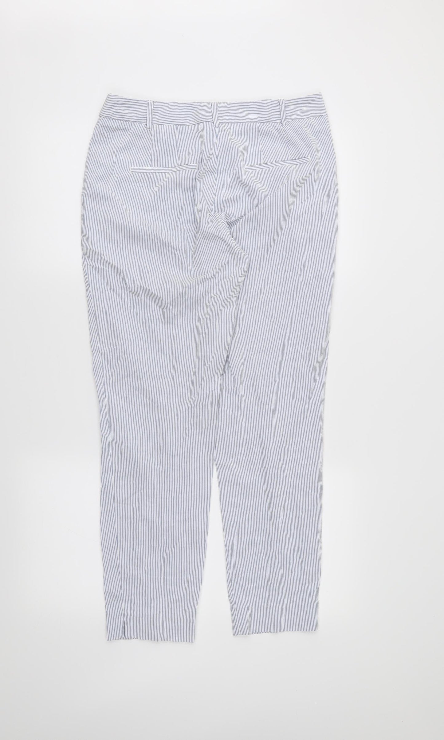 Zara Womens White Striped  Trousers  Size 36 in L27 in