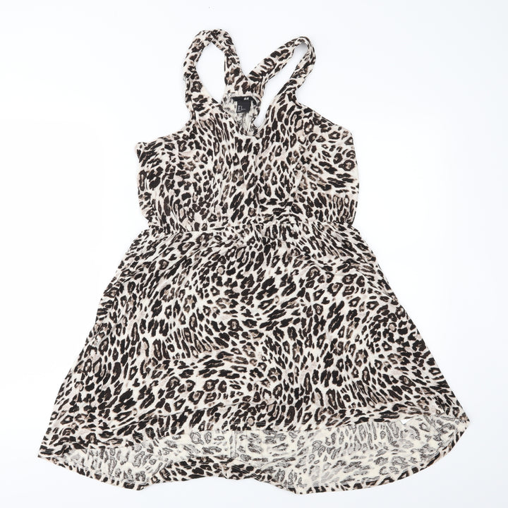 H&M Womens Brown Animal Print  T-Shirt Dress  Size S