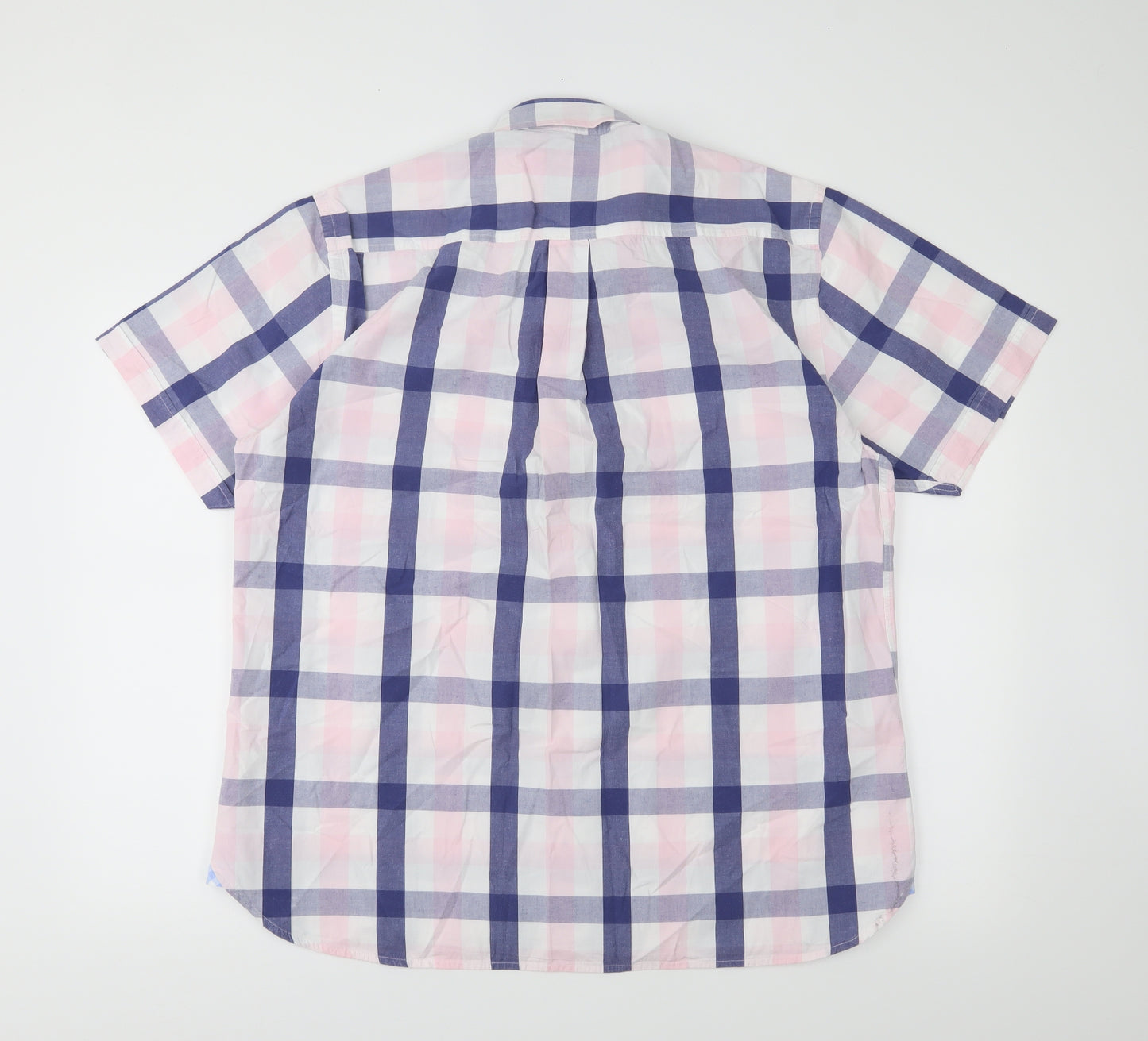Easy Mens Pink Plaid   Button-Up Size L