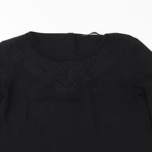 M&S Womens Black   Basic Blouse Size 8