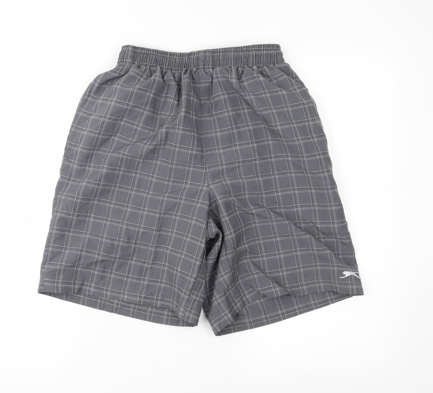 slagenger Mens Grey Plaid  Sweat Shorts Size S