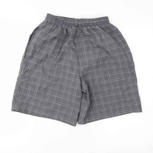 slagenger Mens Grey Plaid  Sweat Shorts Size S