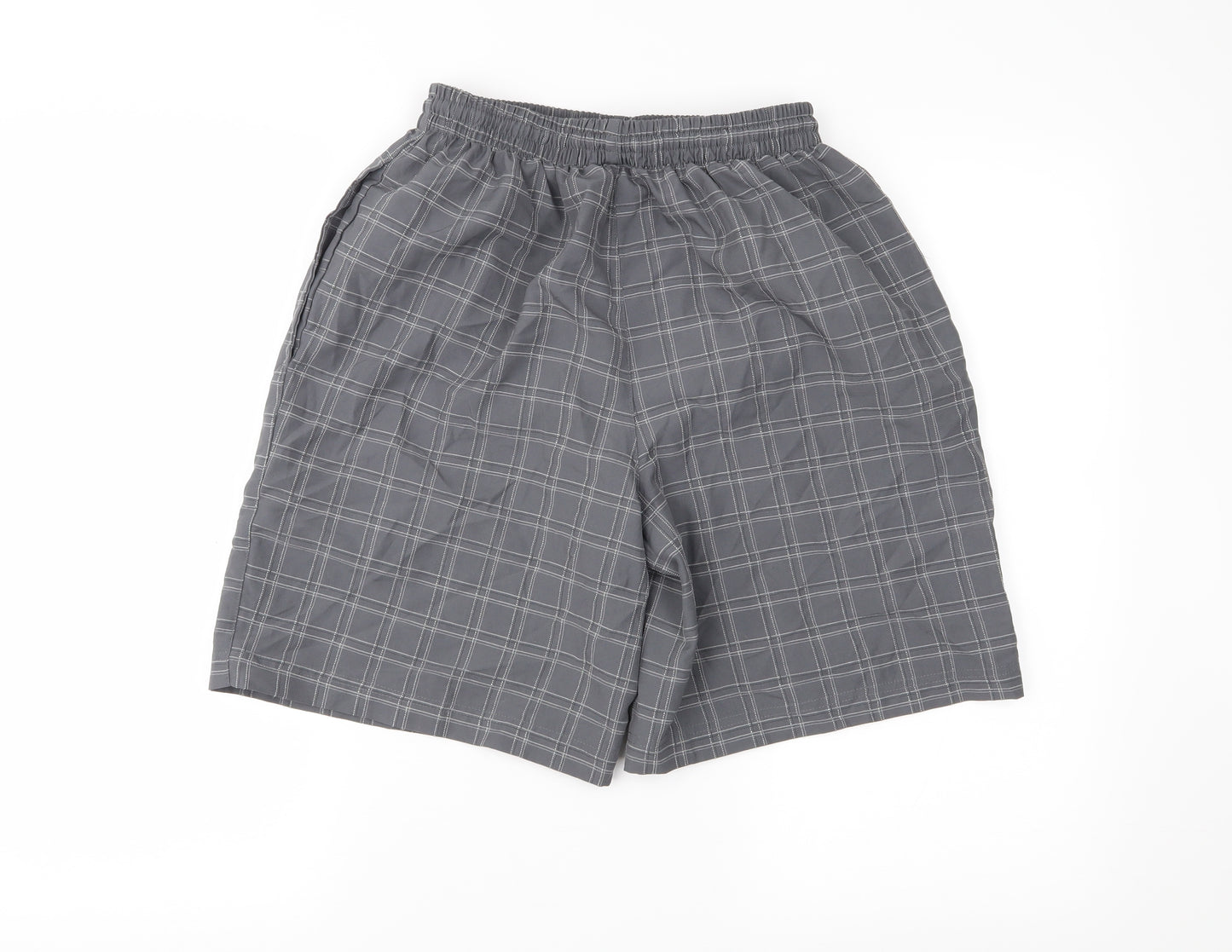 slagenger Mens Grey Plaid  Sweat Shorts Size S