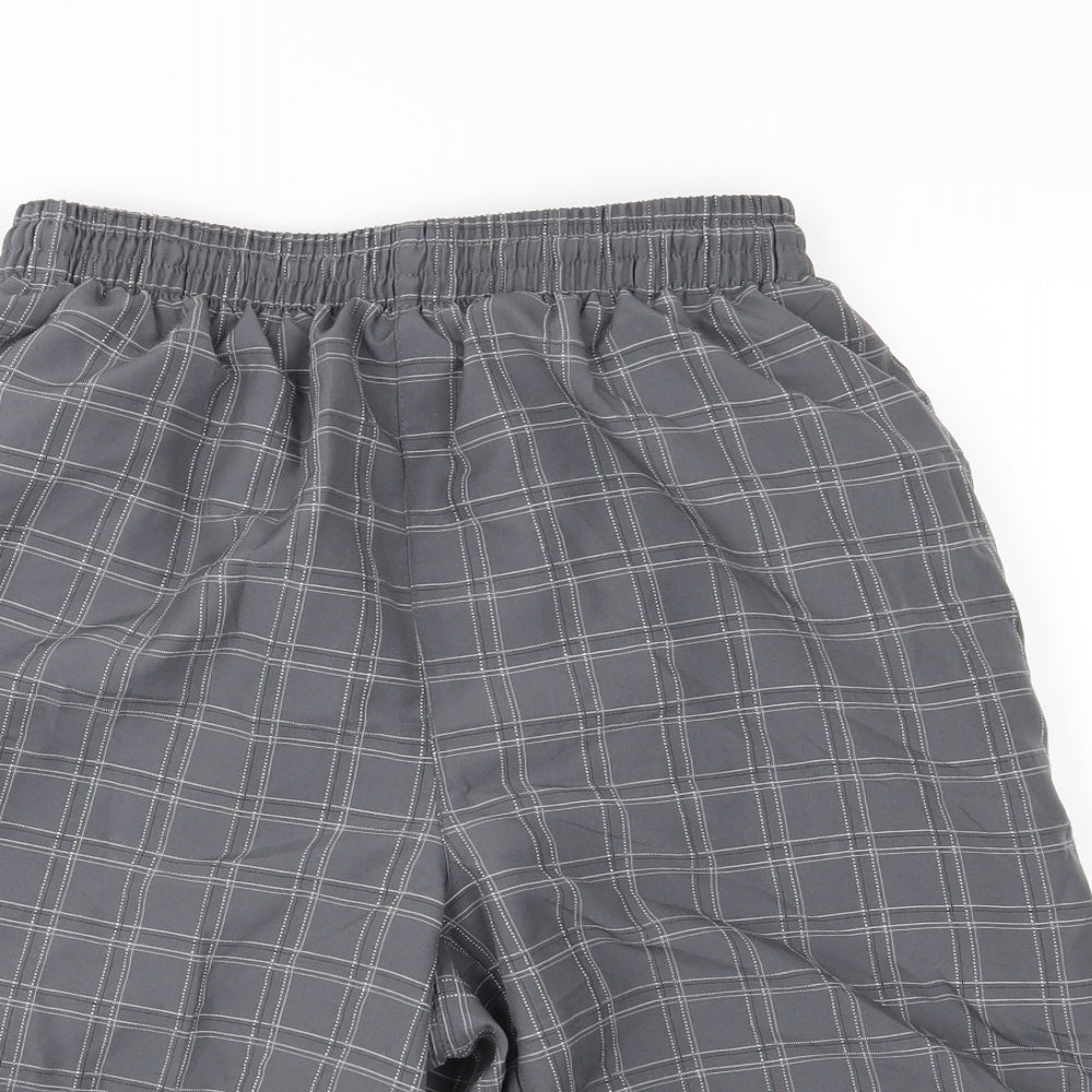 slagenger Mens Grey Plaid  Sweat Shorts Size S