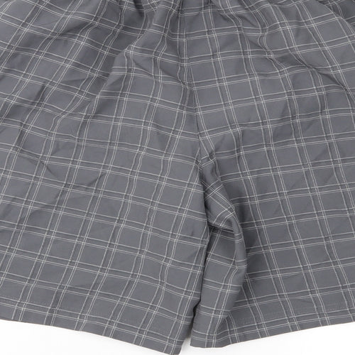 slagenger Mens Grey Plaid  Sweat Shorts Size S
