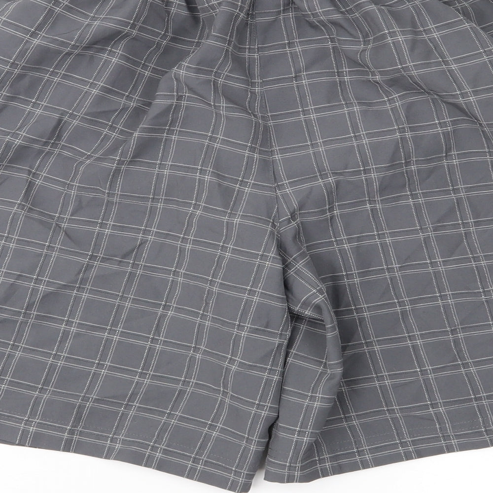 slagenger Mens Grey Plaid  Sweat Shorts Size S