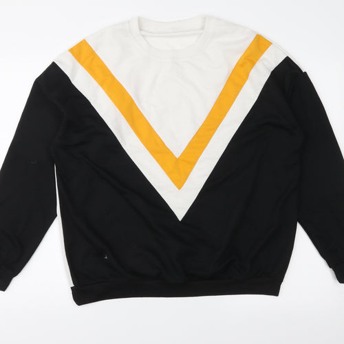 Preworn Womens Black Herringbone  Pullover Sweatshirt Size XL