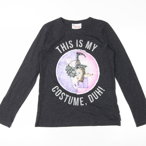 Emoji Girls Grey   Basic Casual Size 11-12 Years  - Reversible sequins