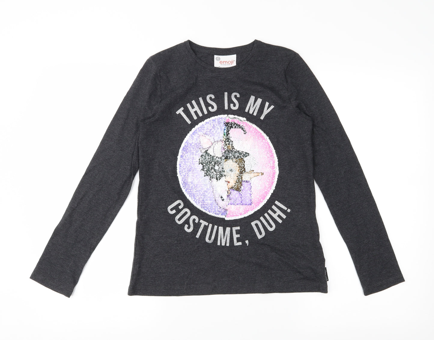 Emoji Girls Grey   Basic Casual Size 11-12 Years  - Reversible sequins