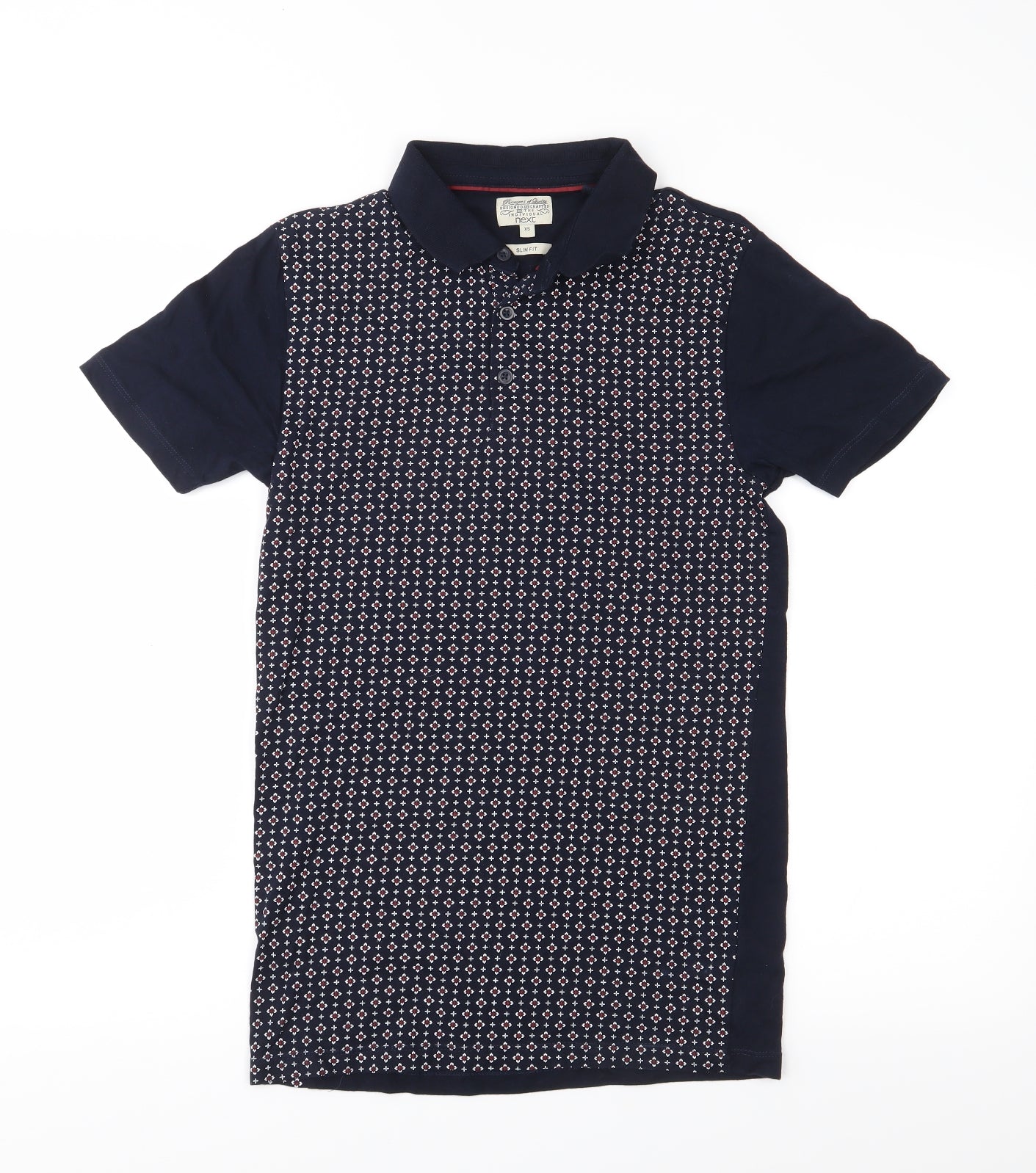 NEXT Mens Blue    Polo Size XS  - pattern on front