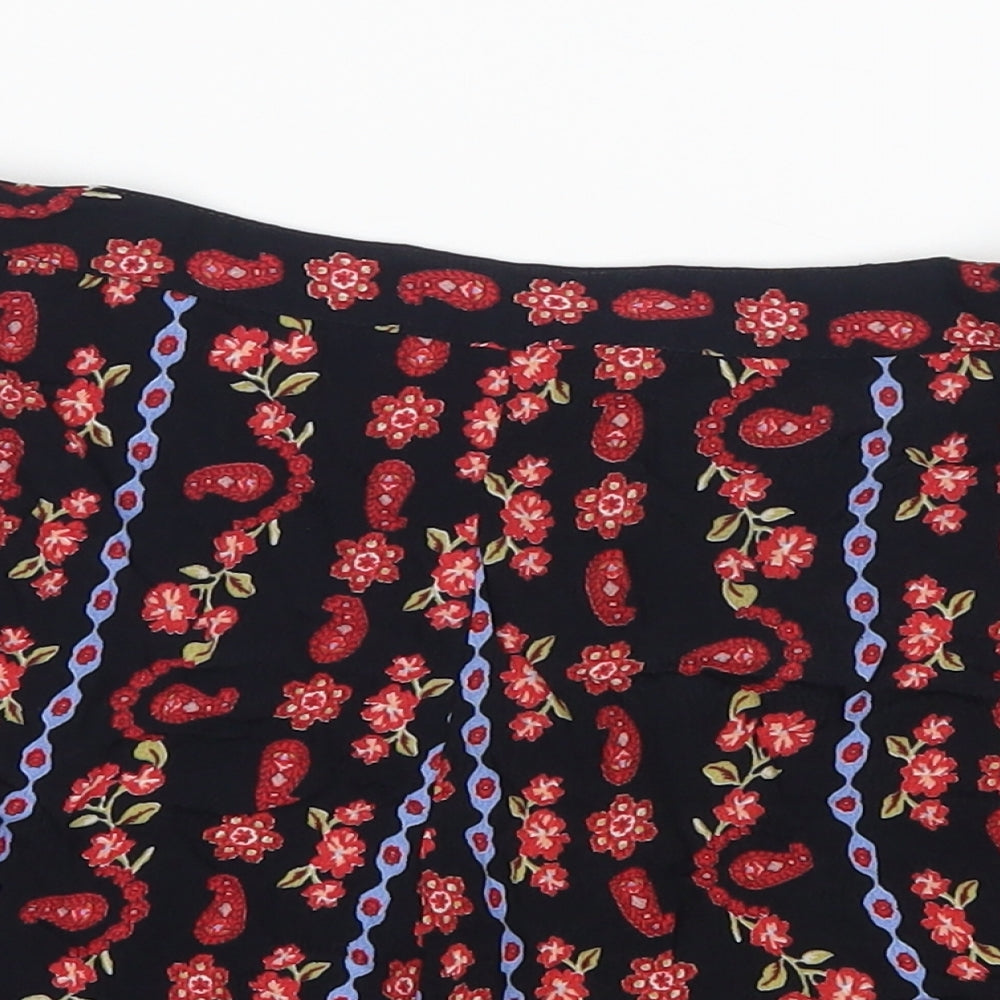 Miss Selfridge Womens Black Paisley  Hot Pants Shorts Size 10