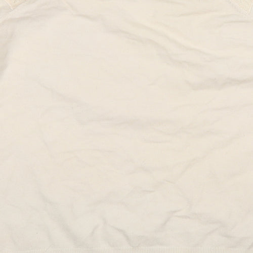 Topshop Womens Ivory   Pullover Jumper Size 12  - hole detail on each shoulder