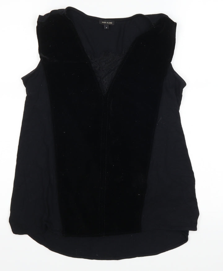 River Island Womens Black Basic Tank Size 8