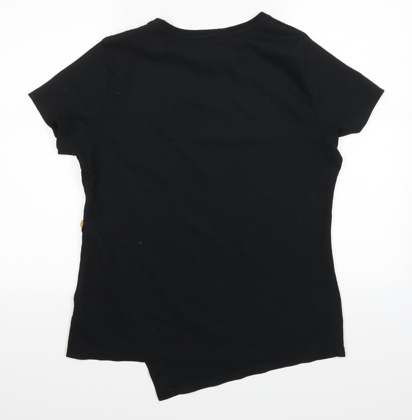 Papaya Womens Black   Basic T-Shirt Size 12
