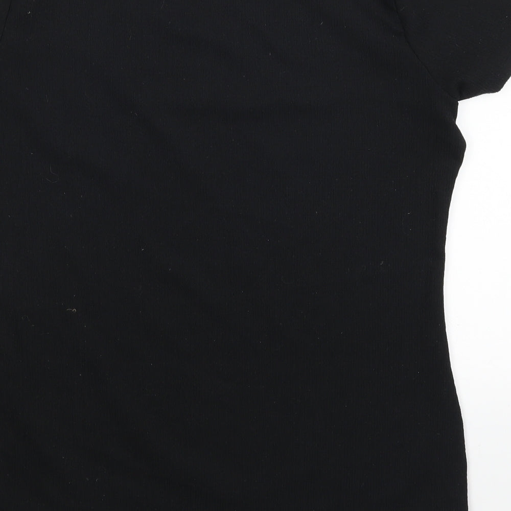 Papaya Womens Black   Basic T-Shirt Size 12