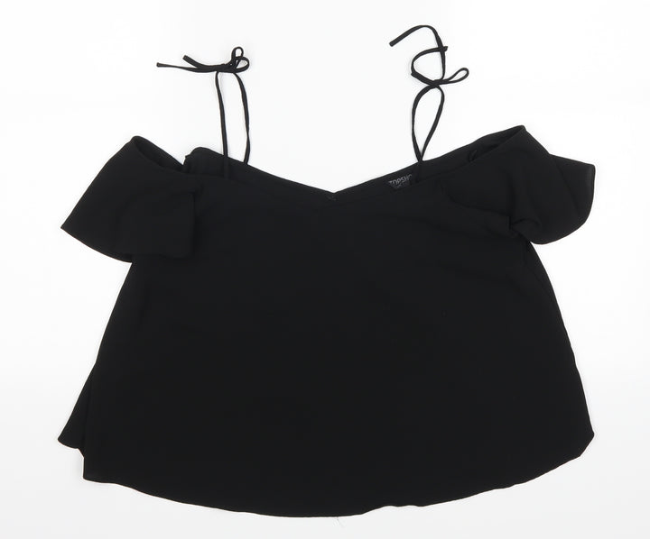 Topshop Womens Black   Basic Blouse Size 10