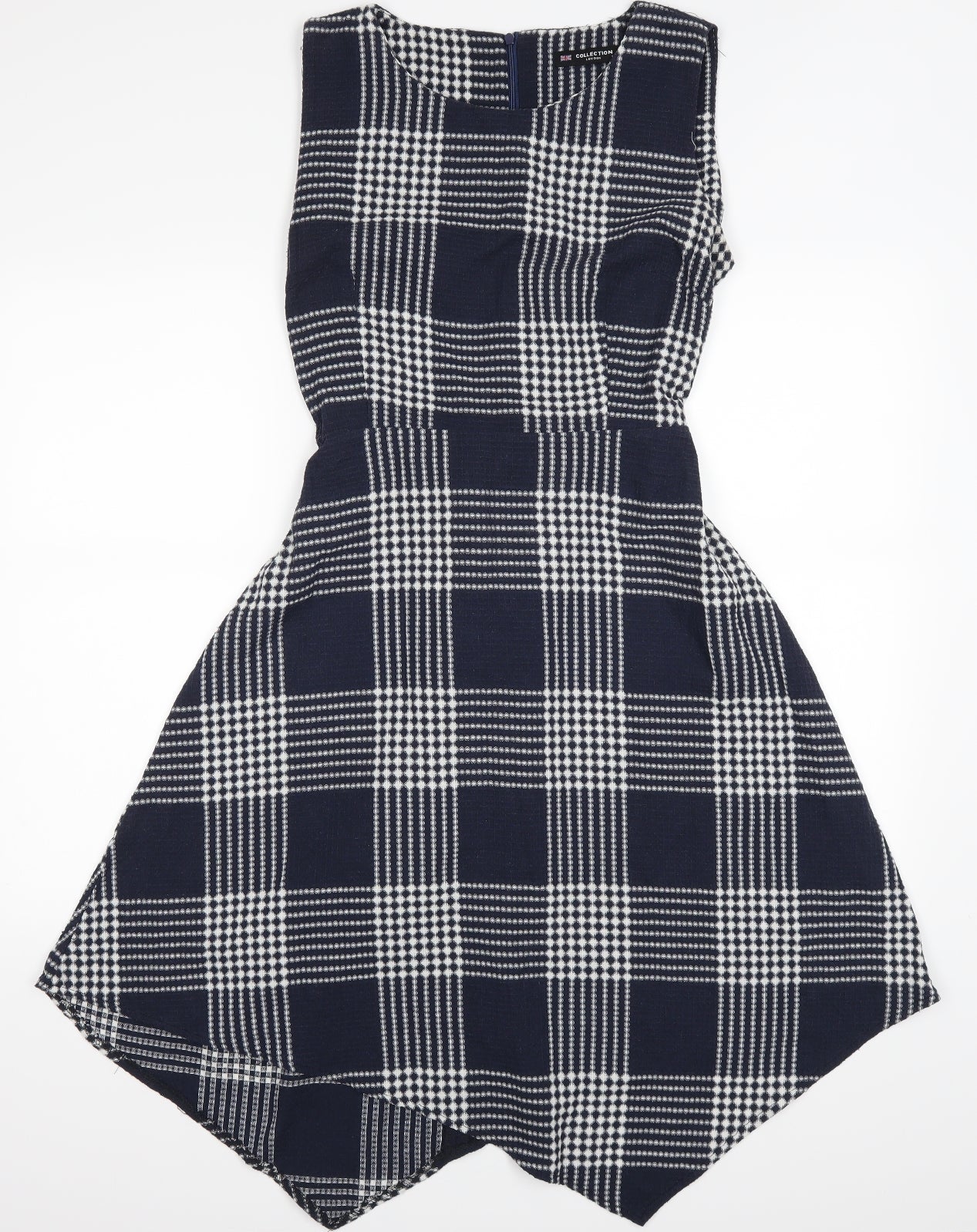 Collection London Womens Blue Plaid  Fit & Flare  Size 14