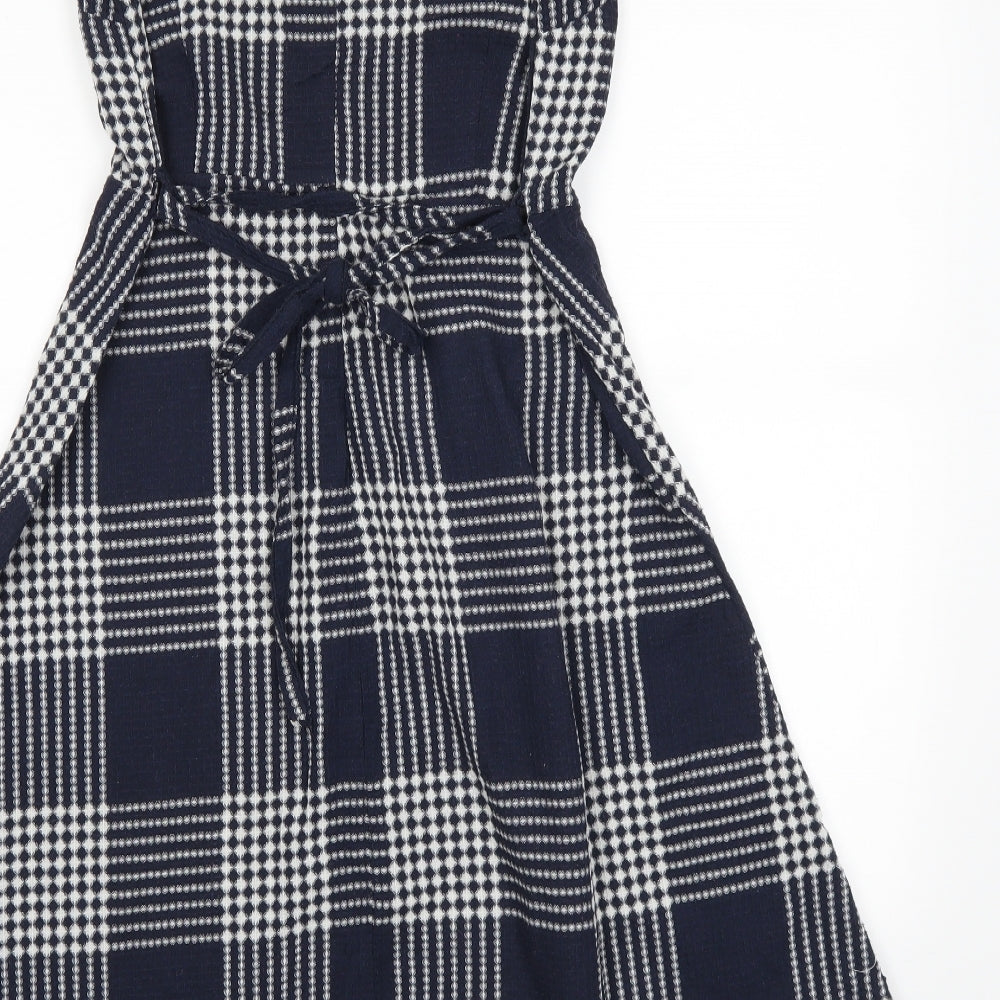 Collection London Womens Blue Plaid  Fit & Flare  Size 14