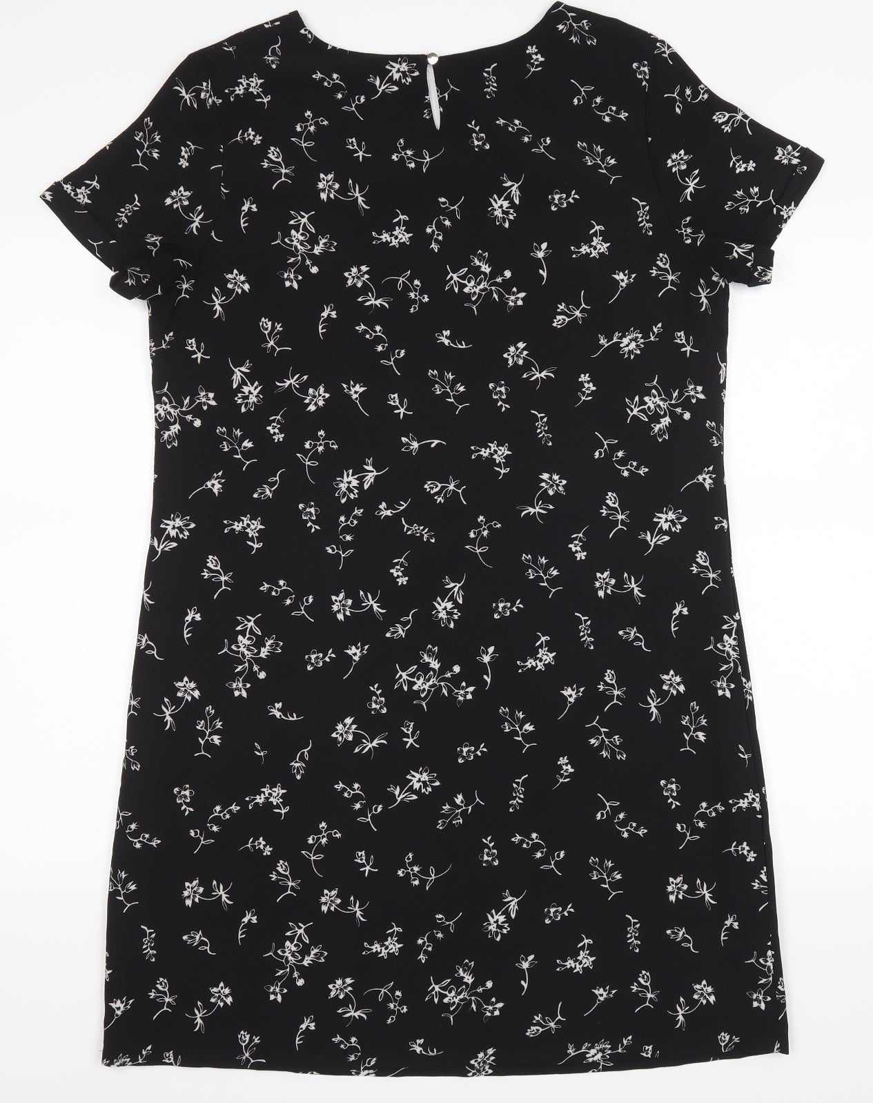 Yumi Womens Black Floral  T-Shirt Dress  Size 14