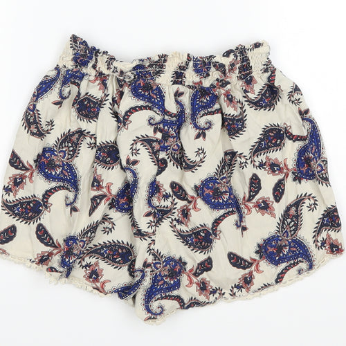 Primark Womens Ivory Paisley  Hot Pants Shorts Size 12