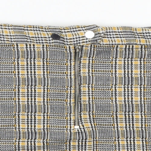 Topshop Womens Yellow Plaid  A-Line Skirt Size 10