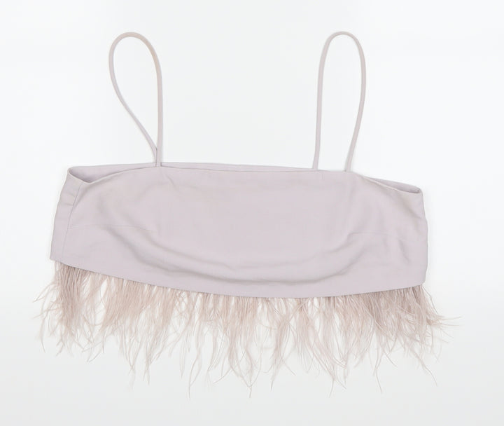 Topshop Womens Purple Cropped Blouse Size 12