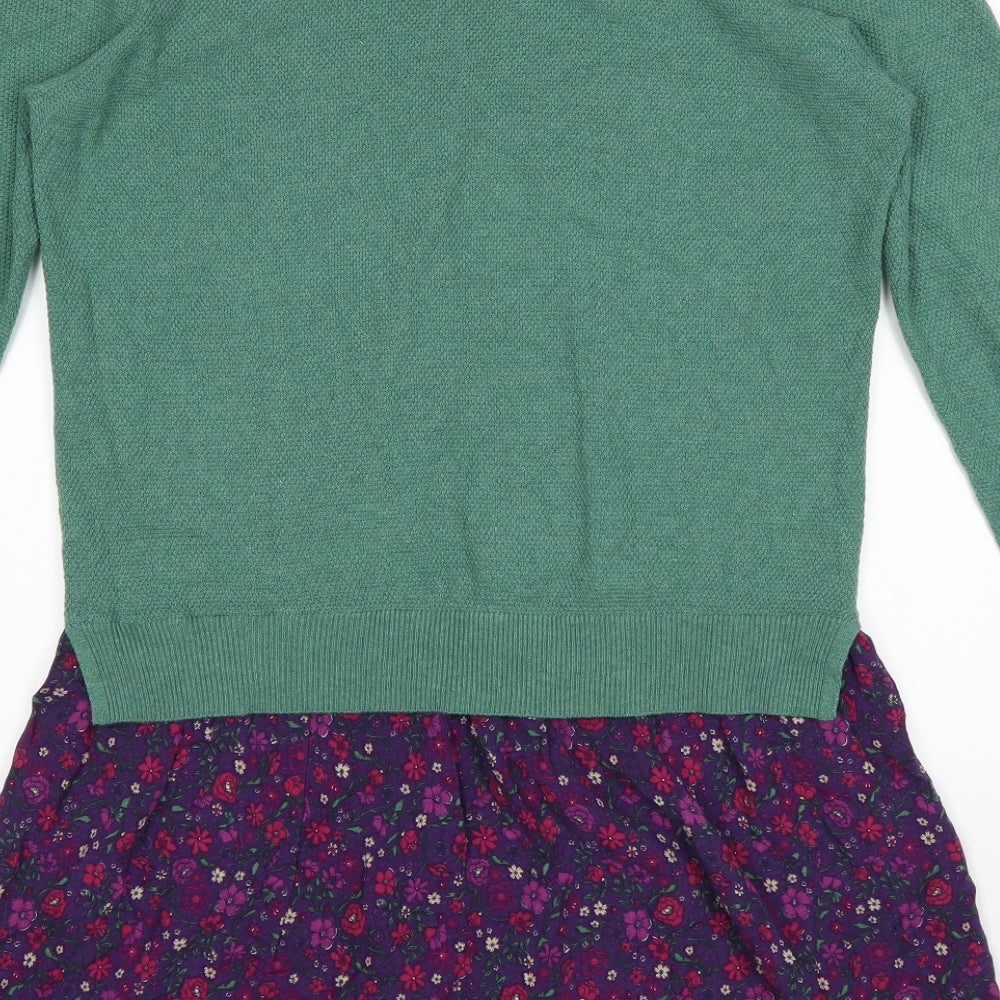 country rose Womens Green Floral  Shirt Dress  Size M