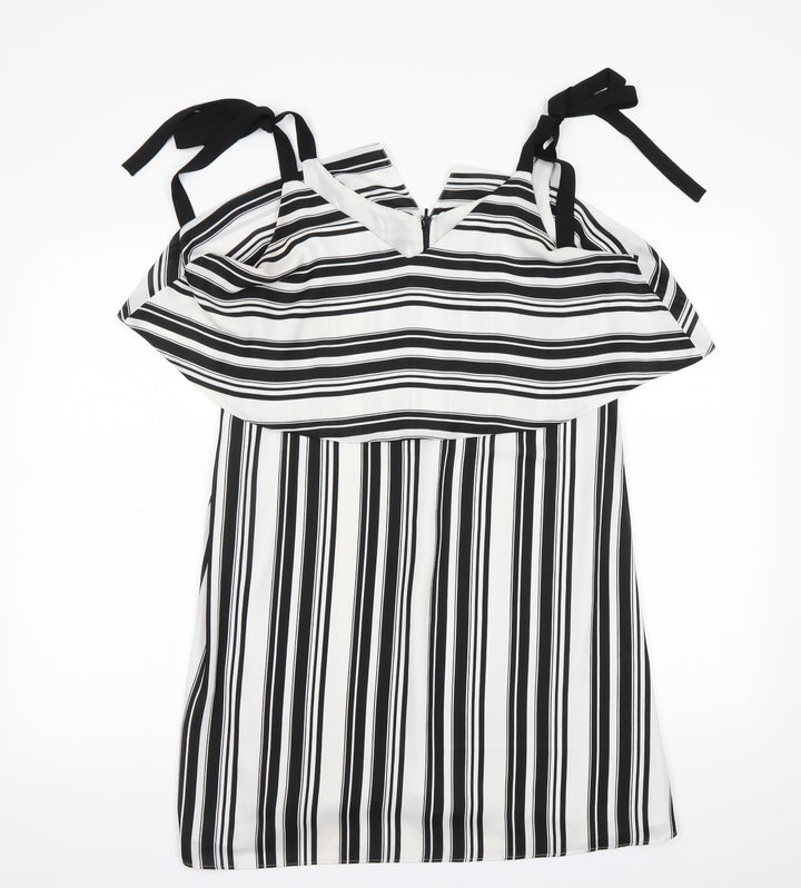 Miss Selfridge Womens Black Striped Mini Size 14