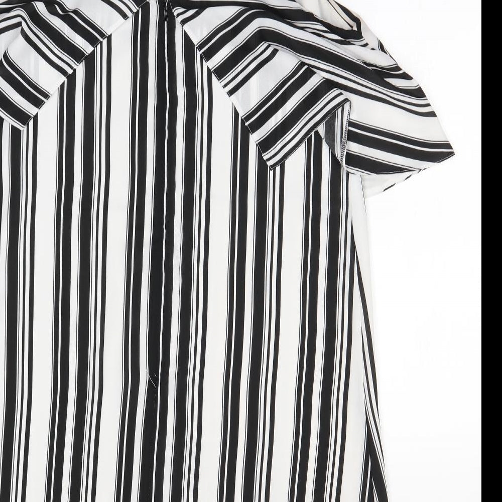Miss Selfridge Womens Black Striped  Mini  Size 14