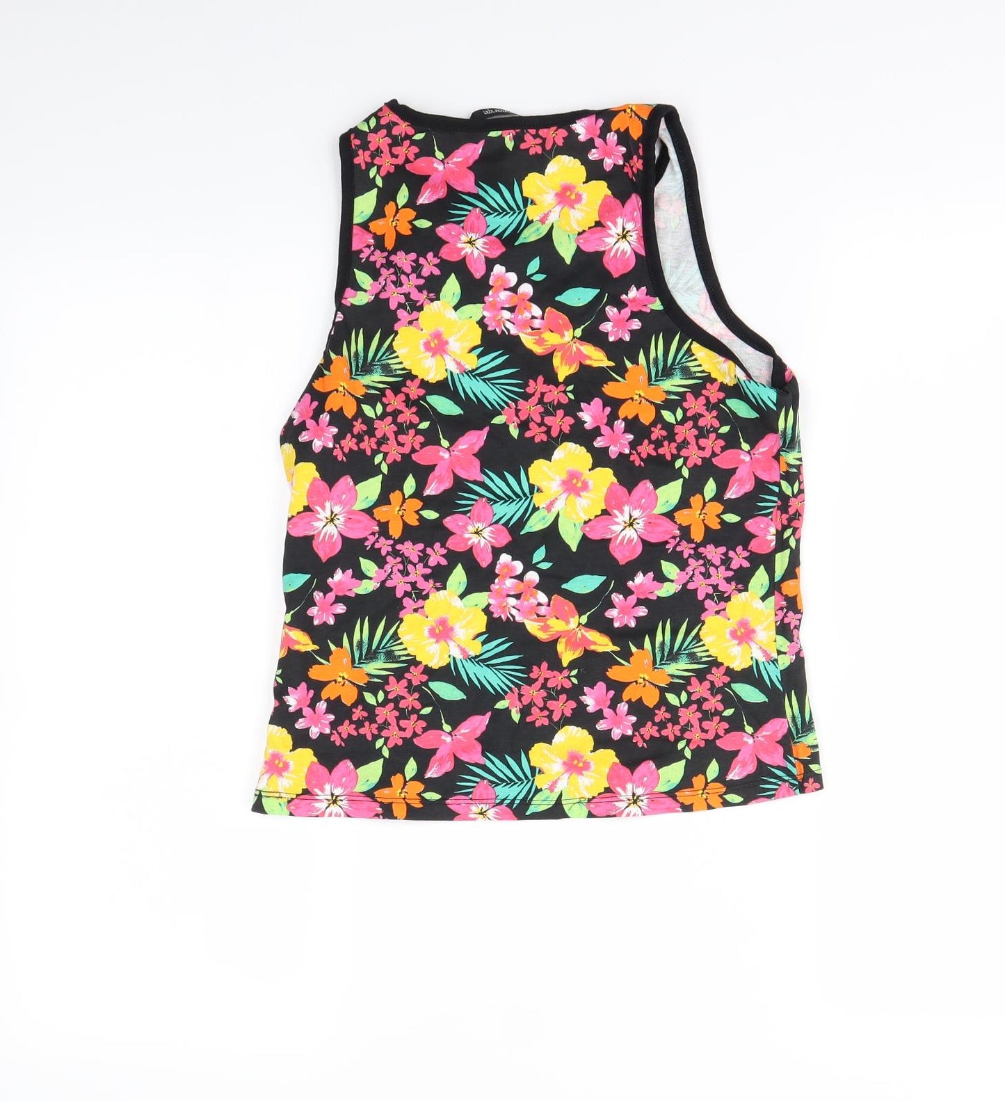 George Girls Black Floral  Basic Tank Size 11-12 Years