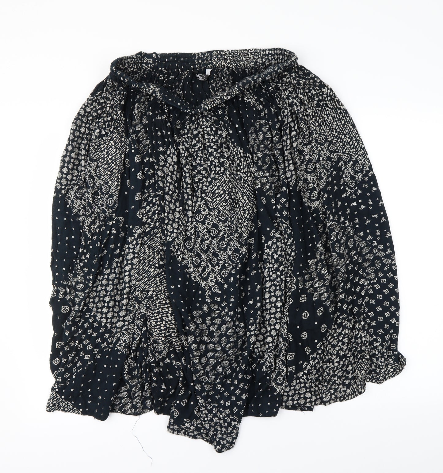 BM Womens Black Floral  Flare Skirt One Size