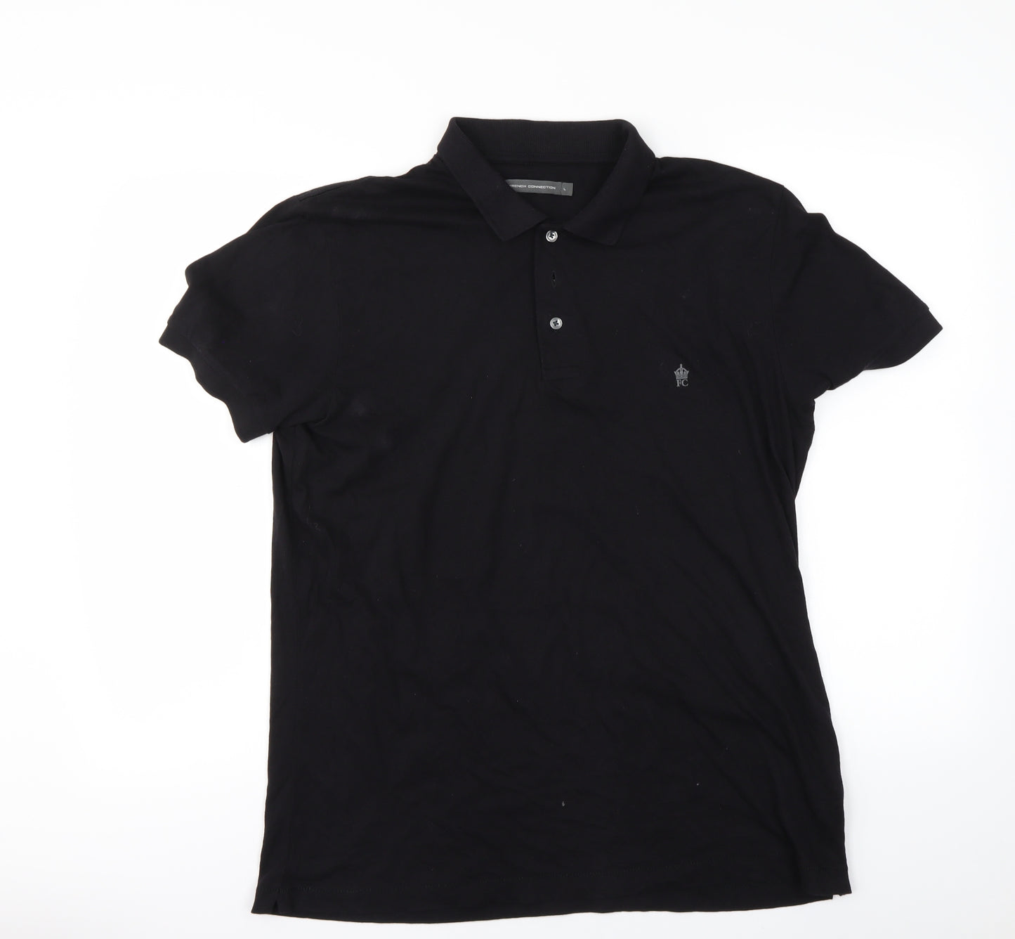 French Connection Mens Black    Polo Size L