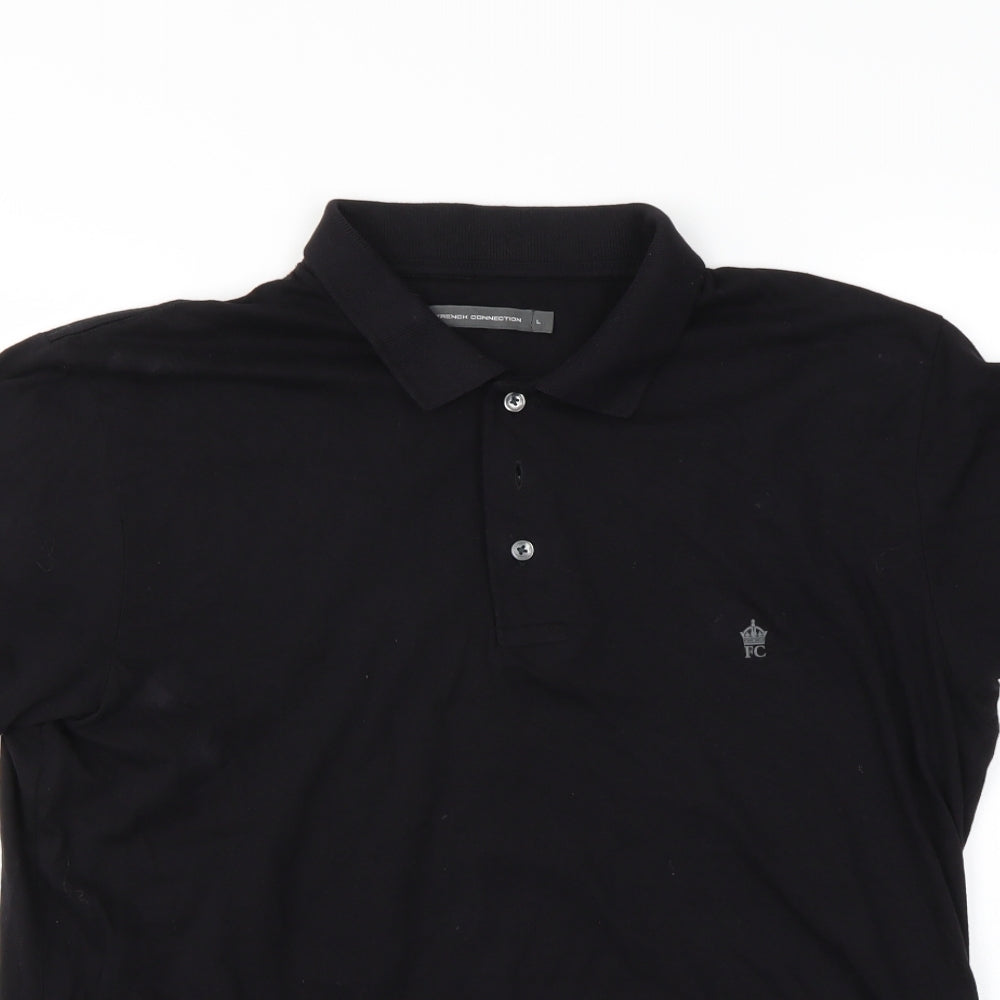 French Connection Mens Black    Polo Size L