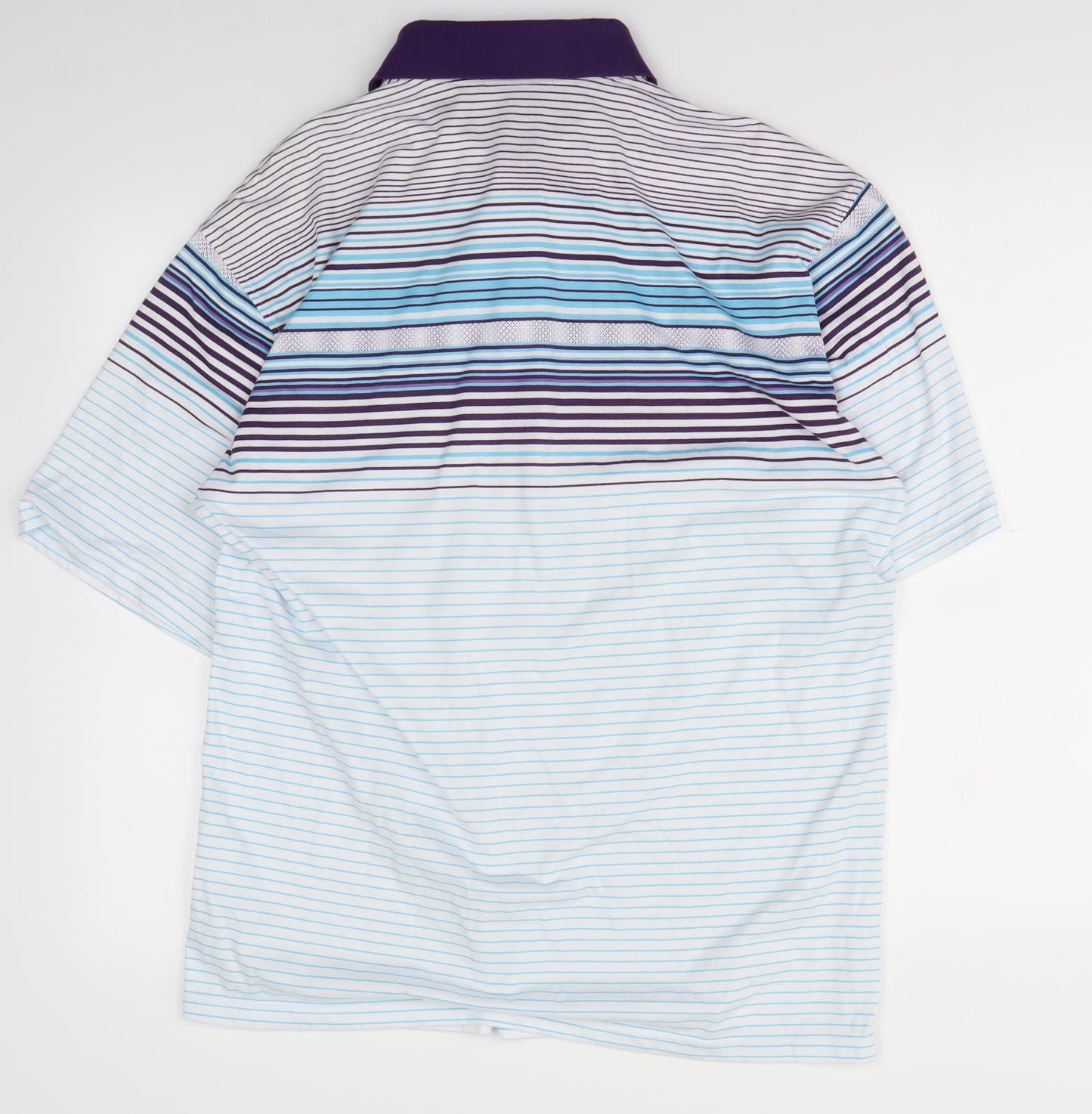 Charles Norton Mens White Striped   Polo Size XL