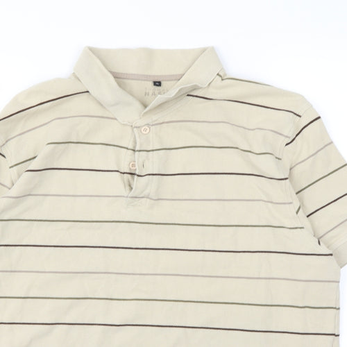Preworn Mens Beige Striped   Polo Size XL