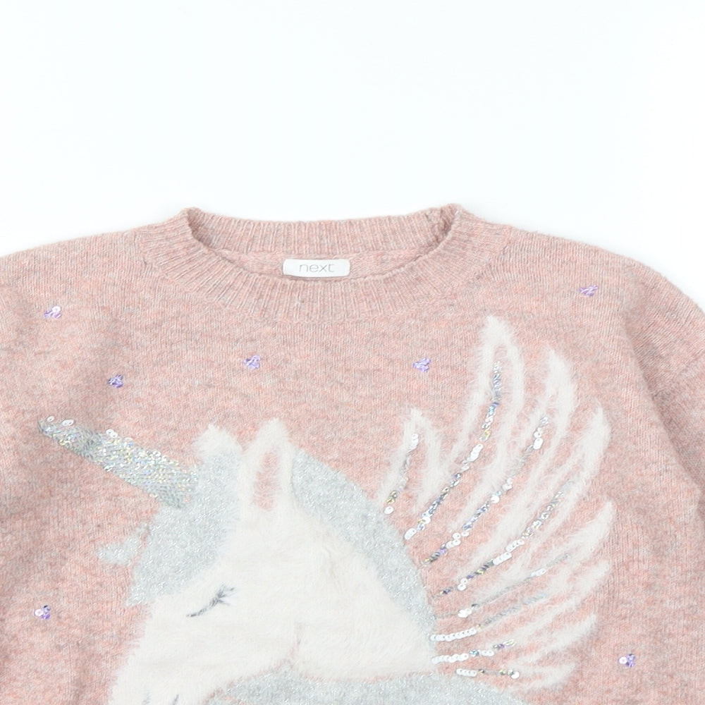 NEXT Girls Pink   Pullover Jumper Size 8 Years