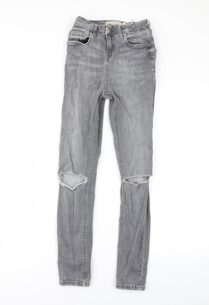 Topshop Womens Grey Skinny Jeans Size 25 in L27 in