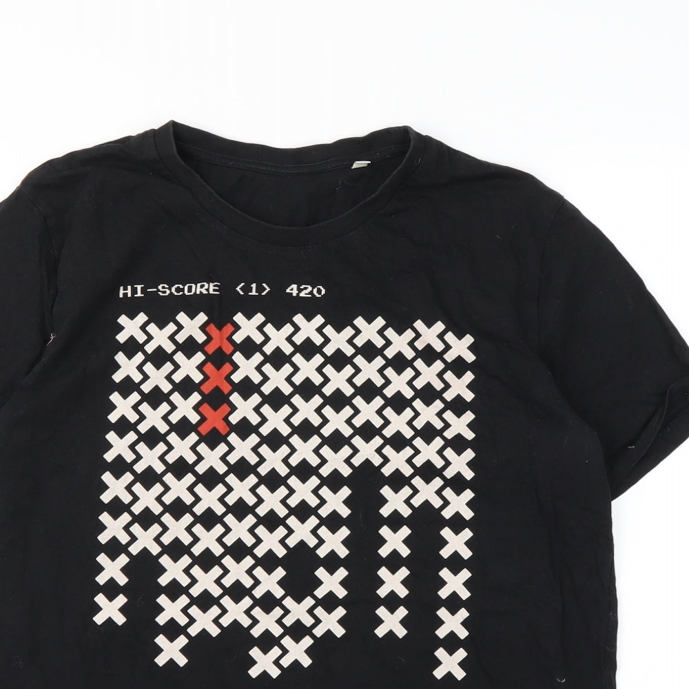Preworn Mens Black    T-Shirt Size L