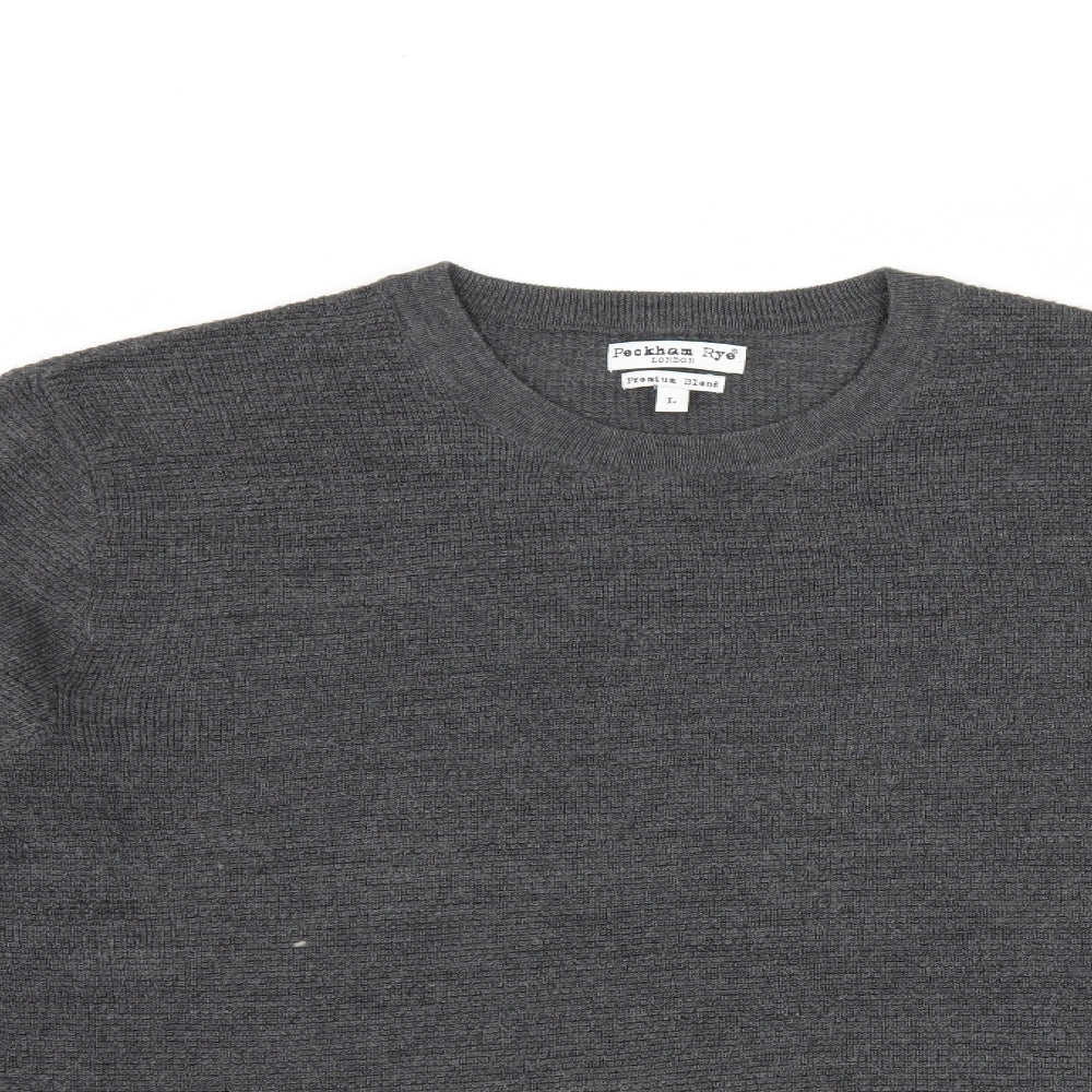 Peckham Rye Mens Grey   Pullover Jumper Size L