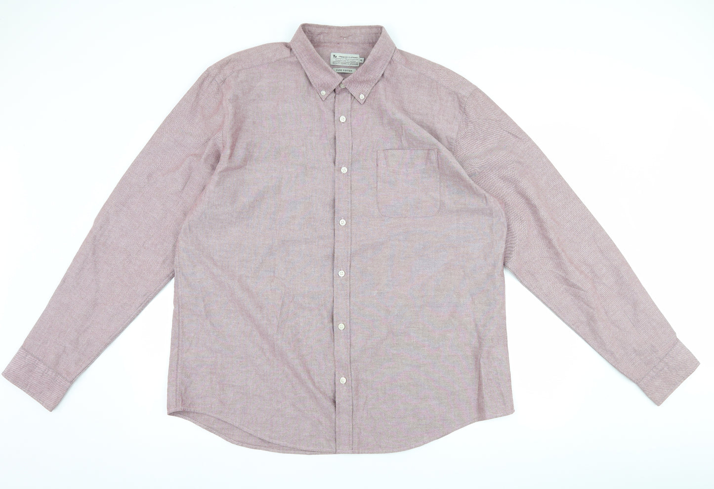 TU Mens Purple    Dress Shirt Size XL