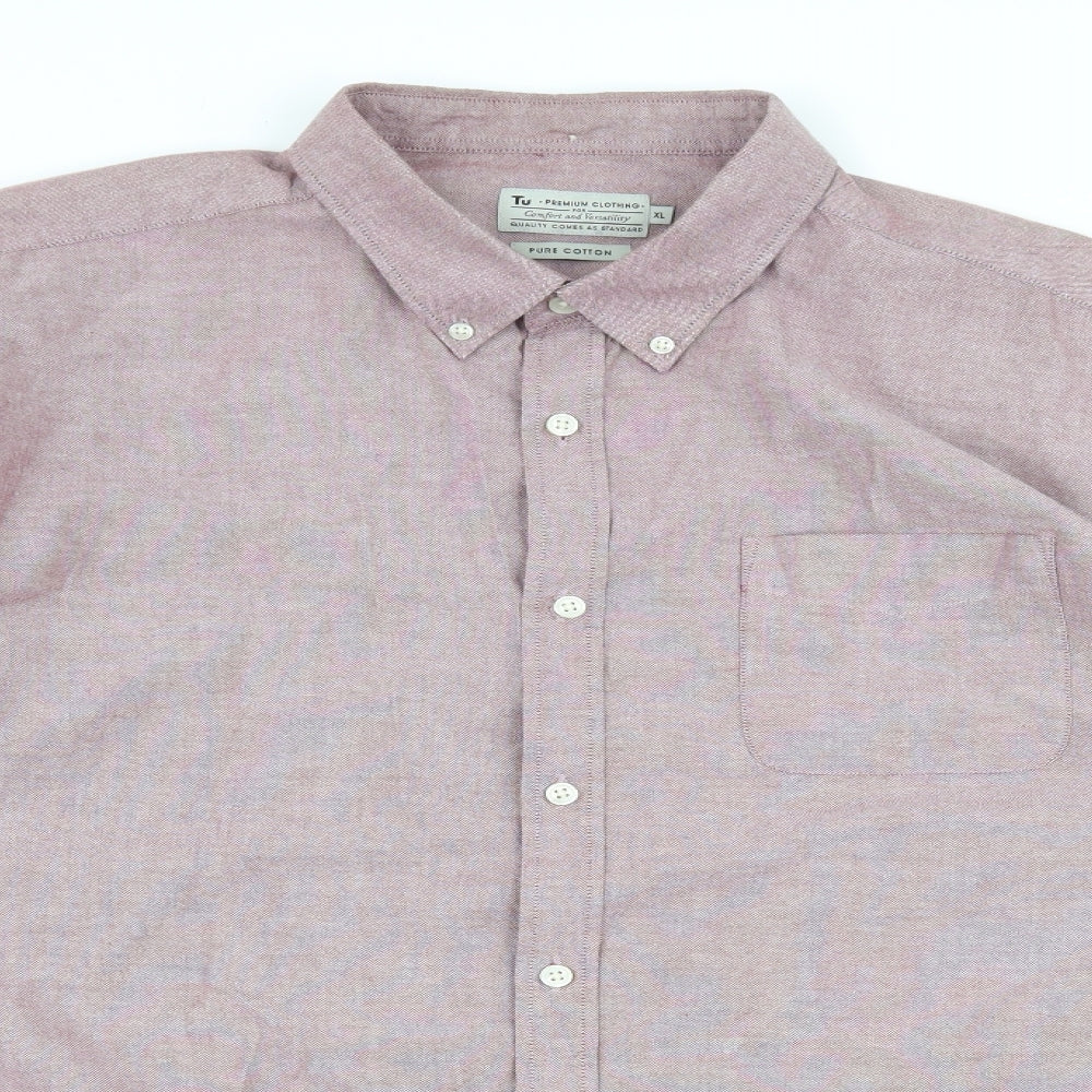 TU Mens Purple    Dress Shirt Size XL