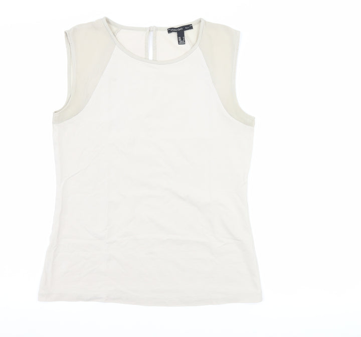 Mango Womens Beige Basic Blouse Size M