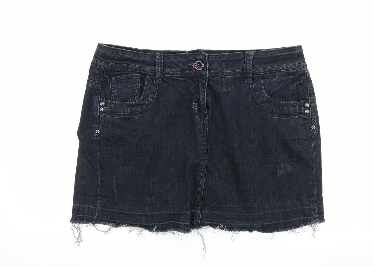 Cherokee Womens Black  Denim Mini Skirt Size 16  - distressed