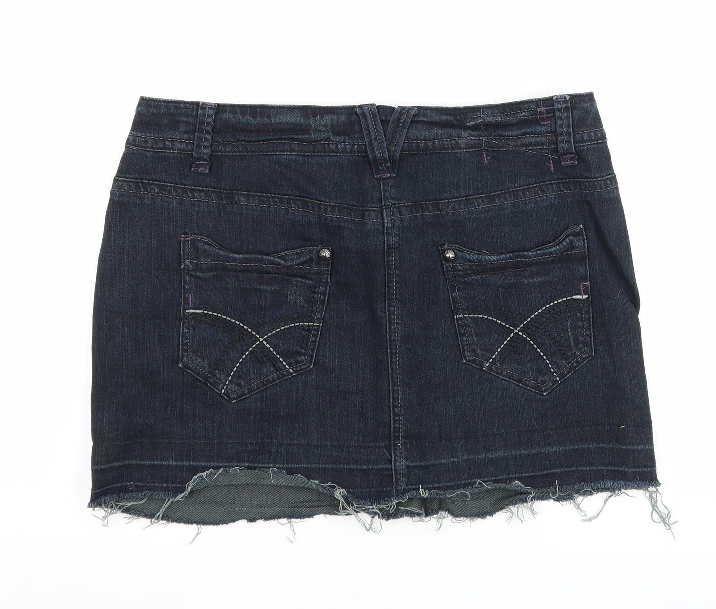 Cherokee Womens Black  Denim Mini Skirt Size 16  - distressed