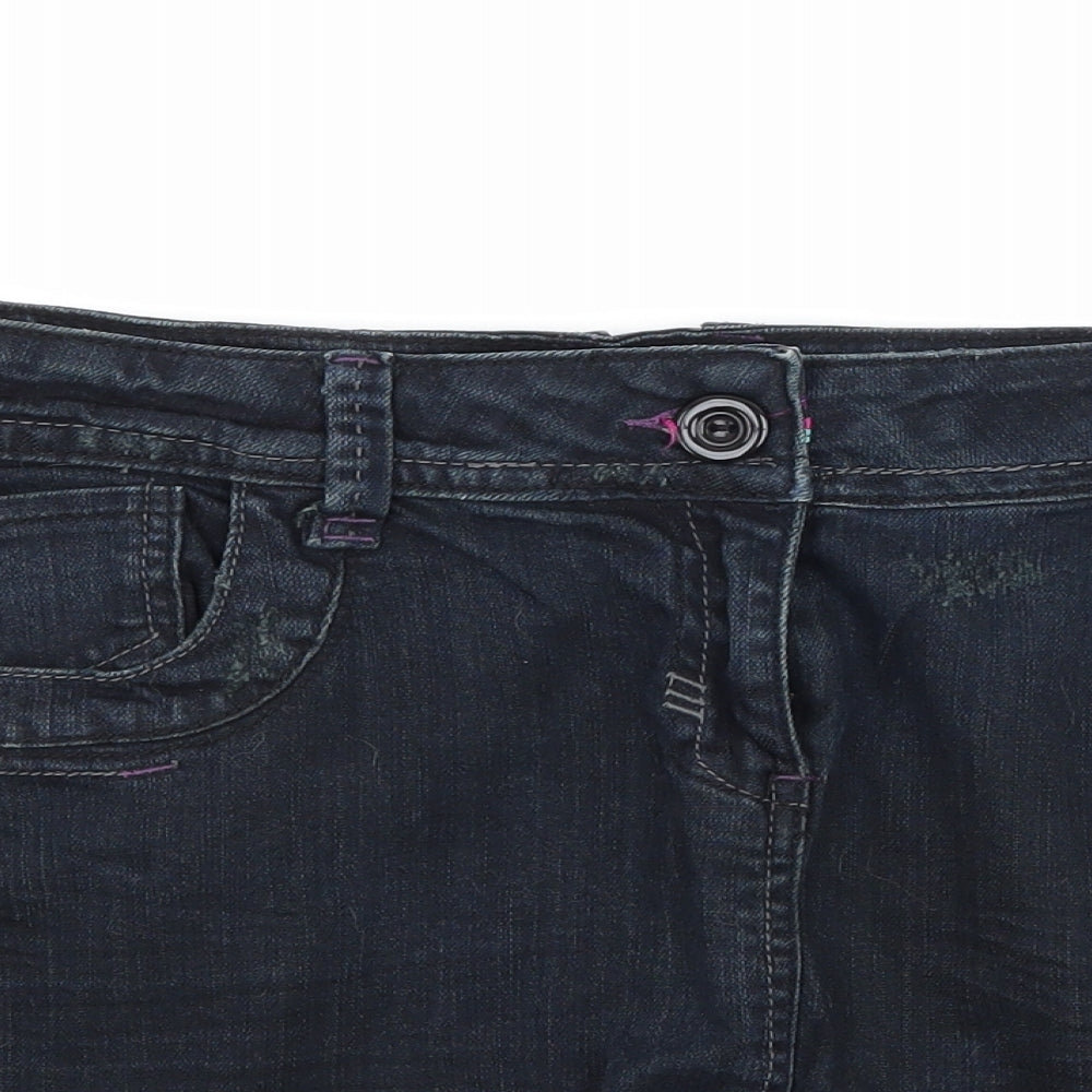 Cherokee Womens Black  Denim Mini Skirt Size 16  - distressed