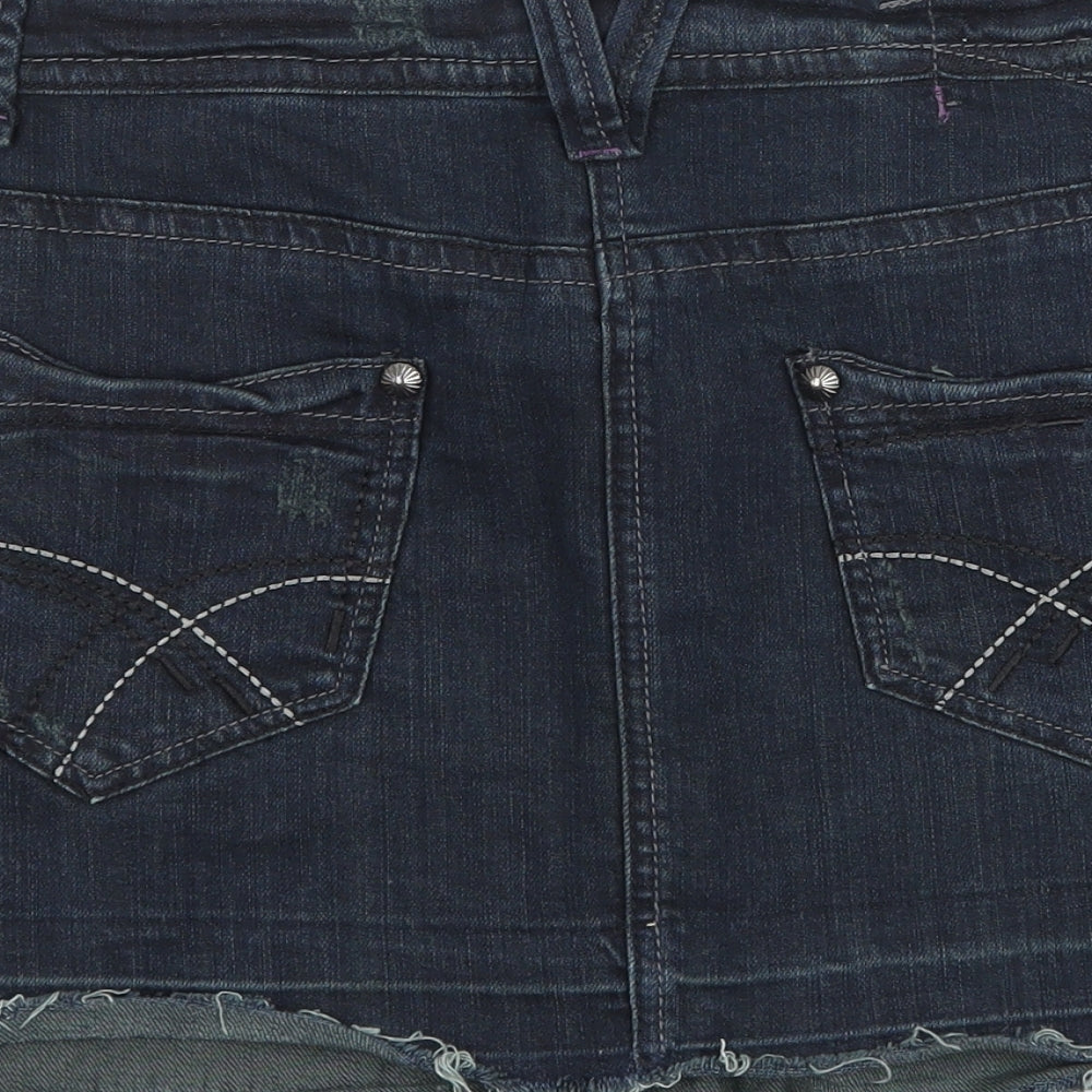 Cherokee Womens Black  Denim Mini Skirt Size 16  - distressed
