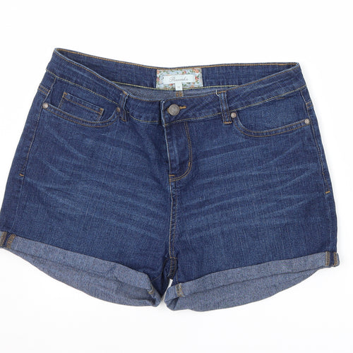 Peacocks Womens Blue  Denim Mom Shorts Size 12
