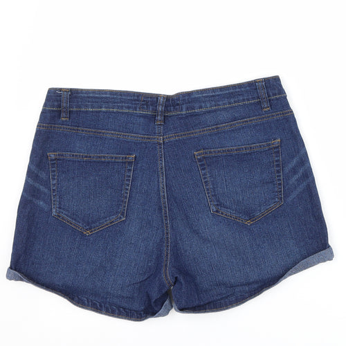 Peacocks Womens Blue  Denim Mom Shorts Size 12